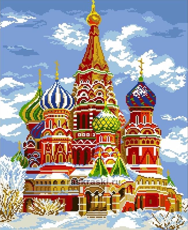 Набор для вышивания крестом город вышивка москва храм